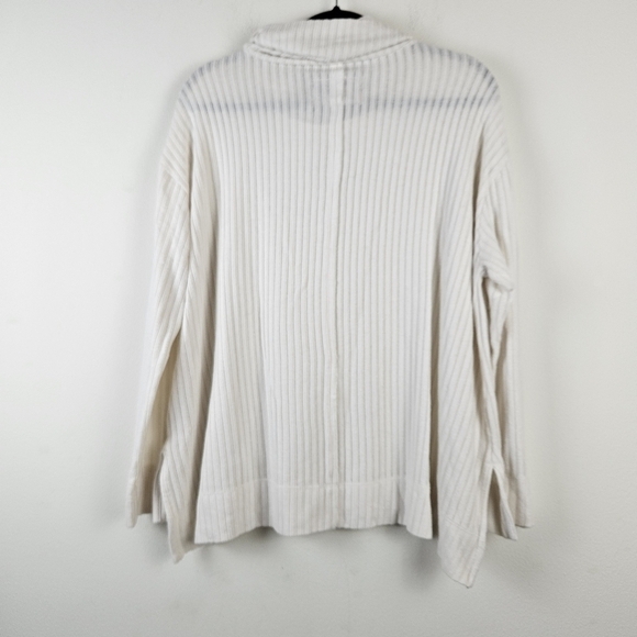 Anthropologie Maeve Sweater Womens Ribbed Knit Cream Oversized Cowl Neck M - Picture 5 of 8